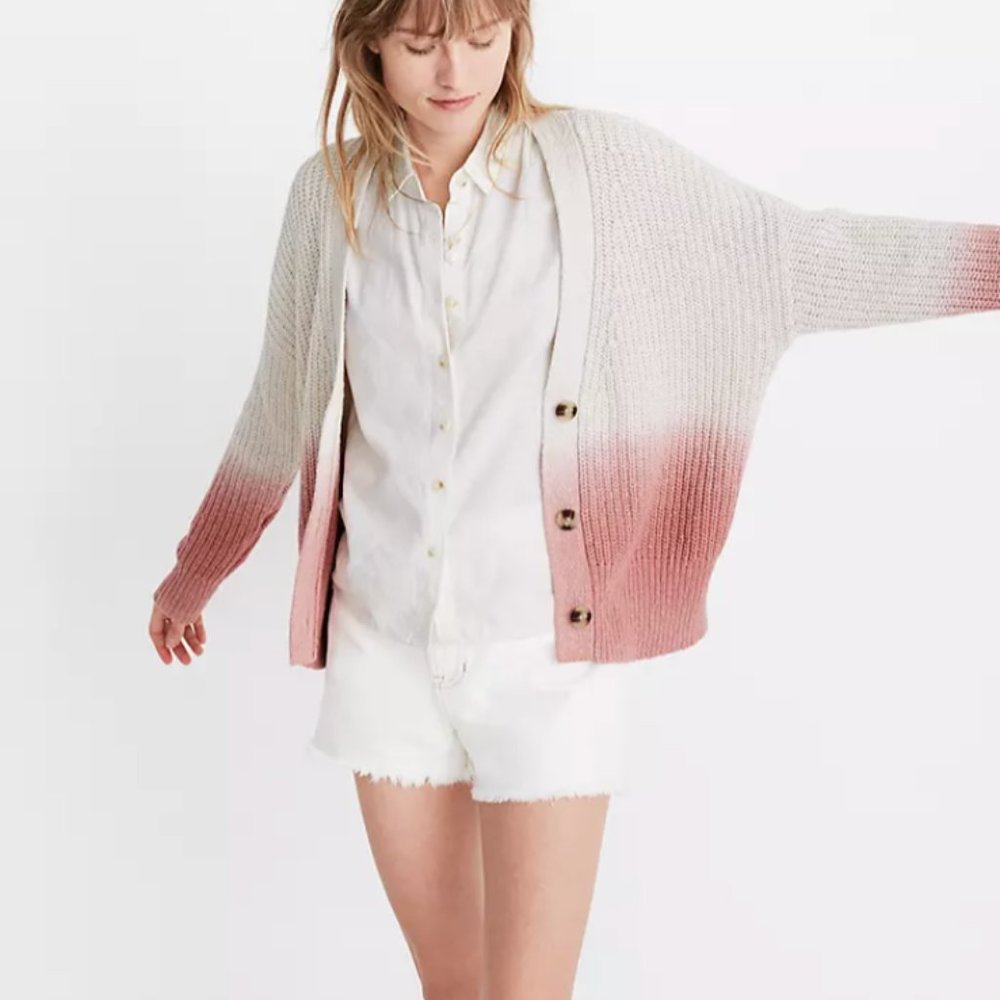 Madewell Dip-Dye Courtland Cardigan Sweater